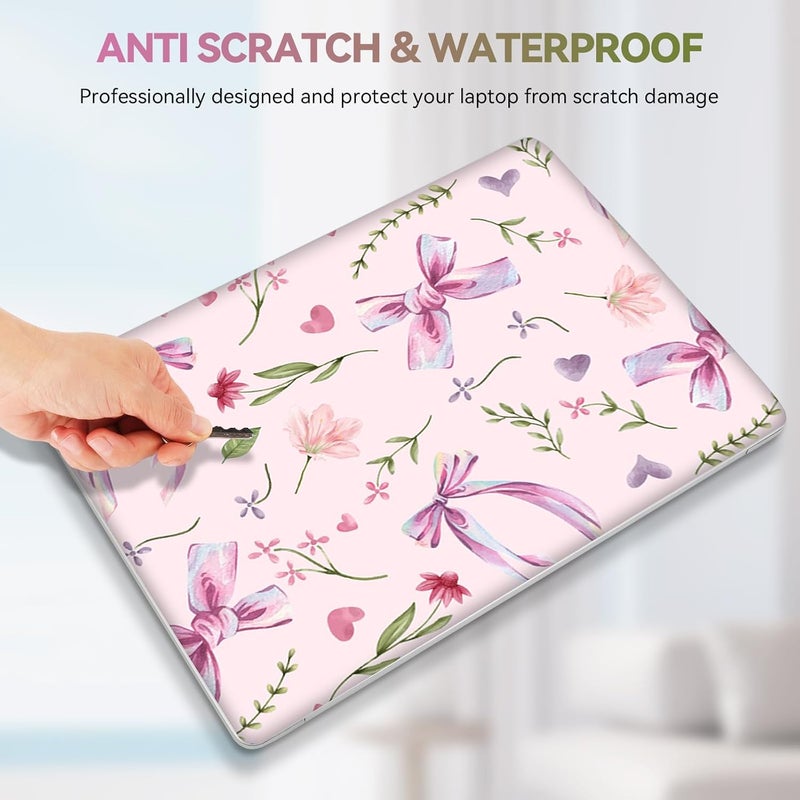 ARTSO Pink Bows Laptop Skin Sticker Cover Decal, 12 13 13.3 14 15 15.4 15.6 inch Laptop Notebook Vinyl Skin Sticker Cover Personalized Art Protector - Image 3